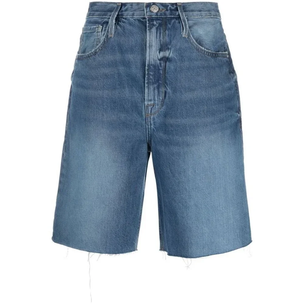 FRAME Frayed-Edge Denim Shorts Size 25 Waist (in) - NWT